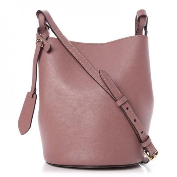 burberry small lorne leather bucket bag